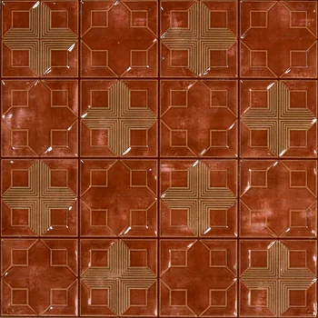 Glossy Punch Carving Patterned Decorative Ceramic Tile image 1