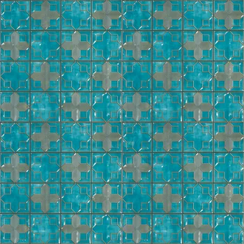 Glossy Punch Carving Patterned Decorative Ceramic Tile image 2