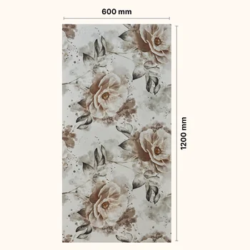 Glossy Carving Floral Vitrified Tile image 2