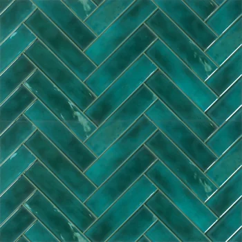 Glossy Punch Herringbone Ceramic Tile image 2