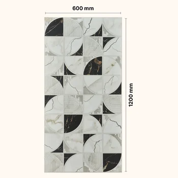 Glossy Carving Patterned Decorative Vitrified Tile image 2
