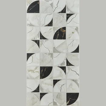 Glossy Carving Patterned Decorative Vitrified Tile image 1