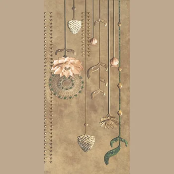 Matt Glue Carving Floral Vitrified Tile image 2